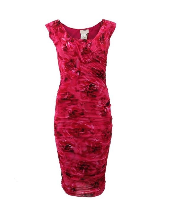 Fuzzi Dresses & Skirts - Fuzzi Print Ruched Tulle Dress Porpora women's size XL